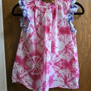 THML Pink and Blue Tie-Dye Blouse